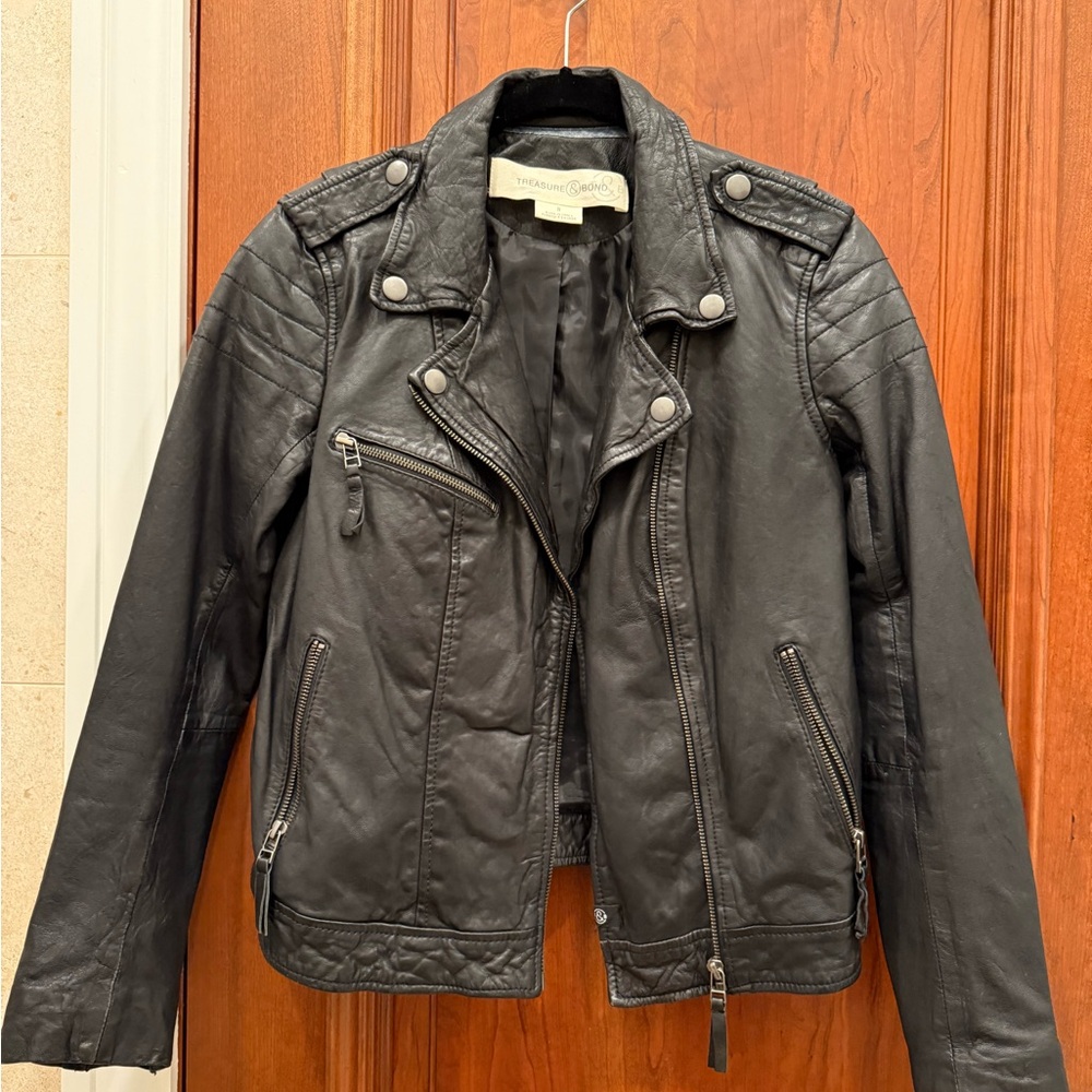 Treasure & Bond Black Leather Jacket